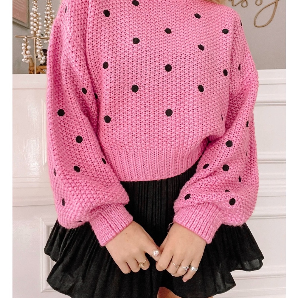 Pink Polka Dot Sweater